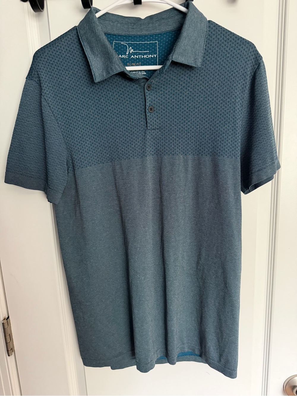 Marc Anthony Slim Fit Polo Blue Dot Pattern Size S